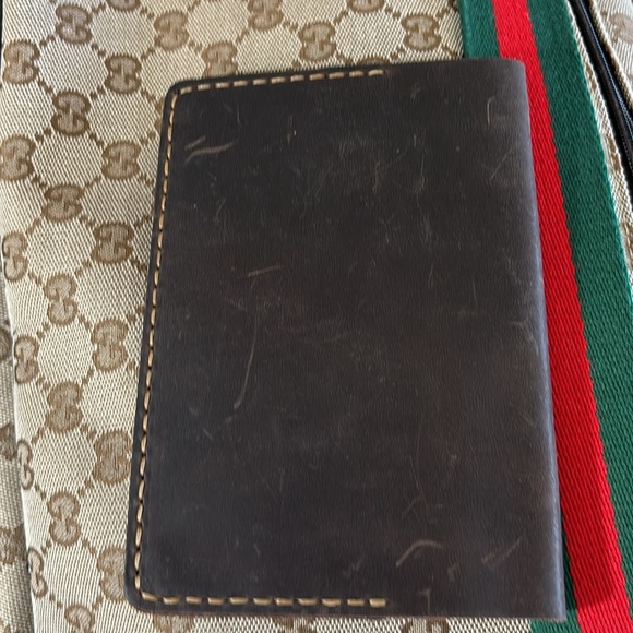 ROBRASIM Cowhide Leather Card Wallet Passport Credit Card Pen Holder Brown - Picture 3 of 5